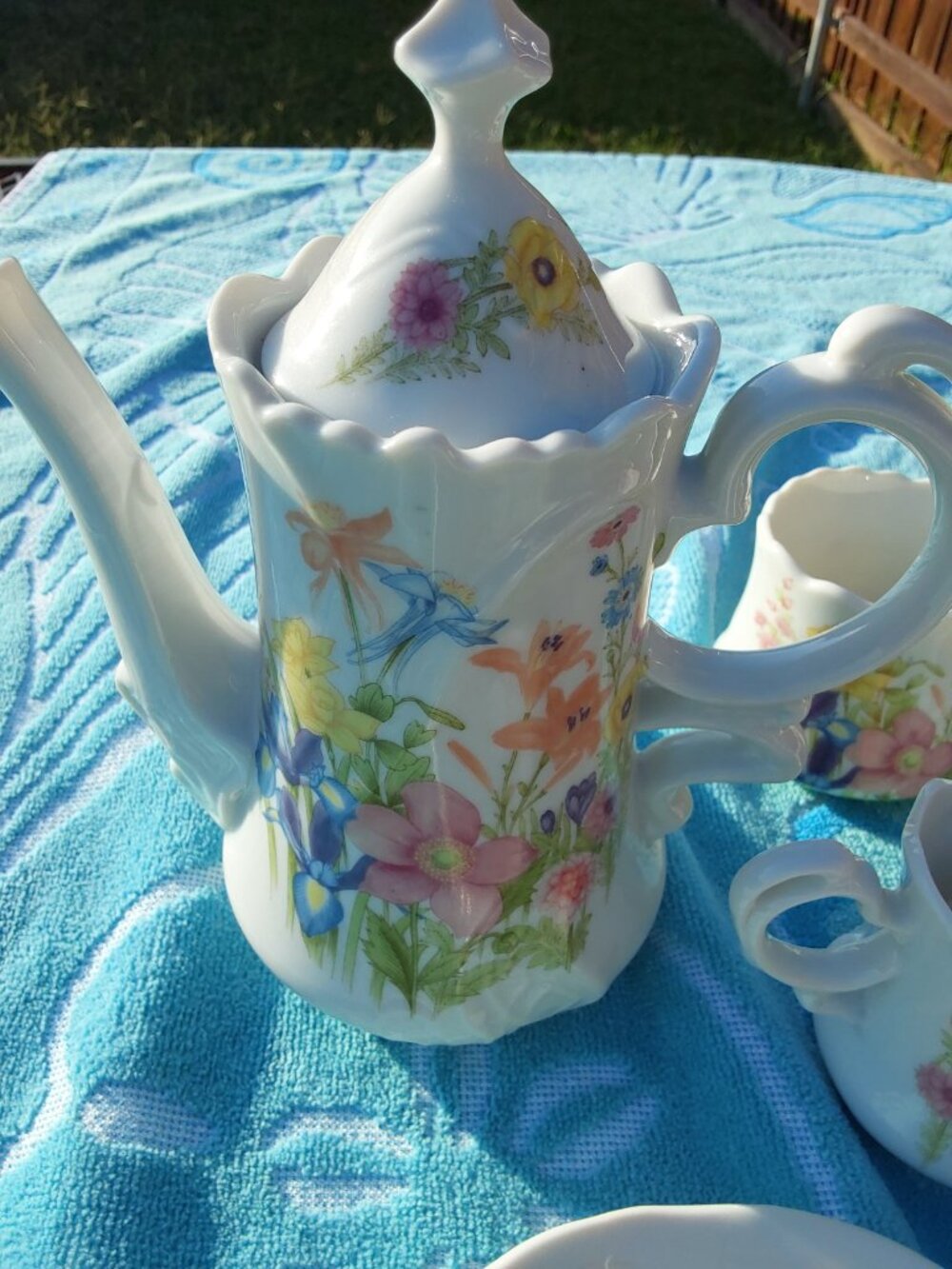 VINTAGE HAND PAINTED FLORAL TEA SERVING SET - Picture 11 of 16